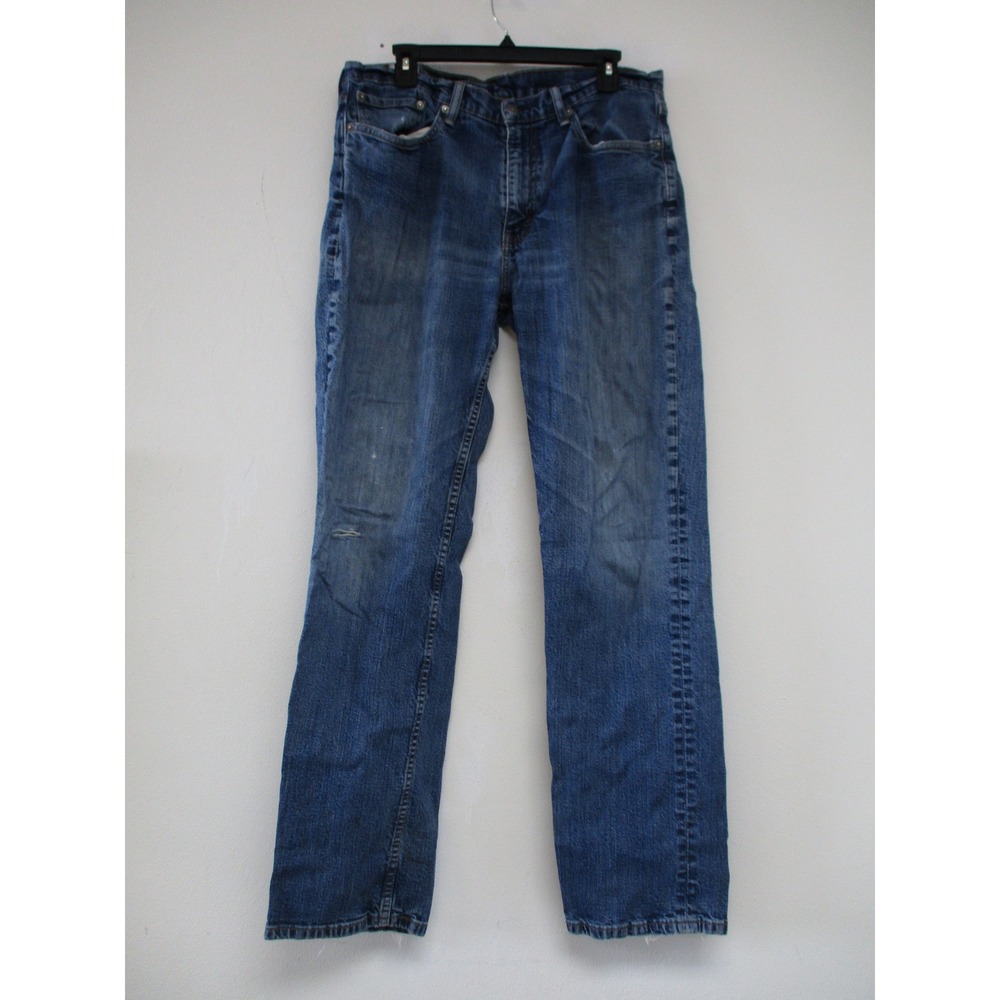 Levi's 514 Jeans Men 36x34 Blue Straight Fit Distressed Vintage Workwear Utility